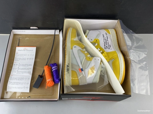 Reps LUCY White 1 Powder NRG Yellow-Cone AQ0818-149 Off-White Jordan x Air Dark 0806